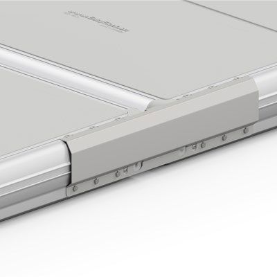 EasyFloat brygga med monterad förlängningssats för ökad längd och flexibilitet